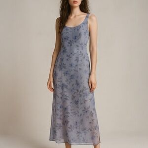 Floral Blue Maxi Dress